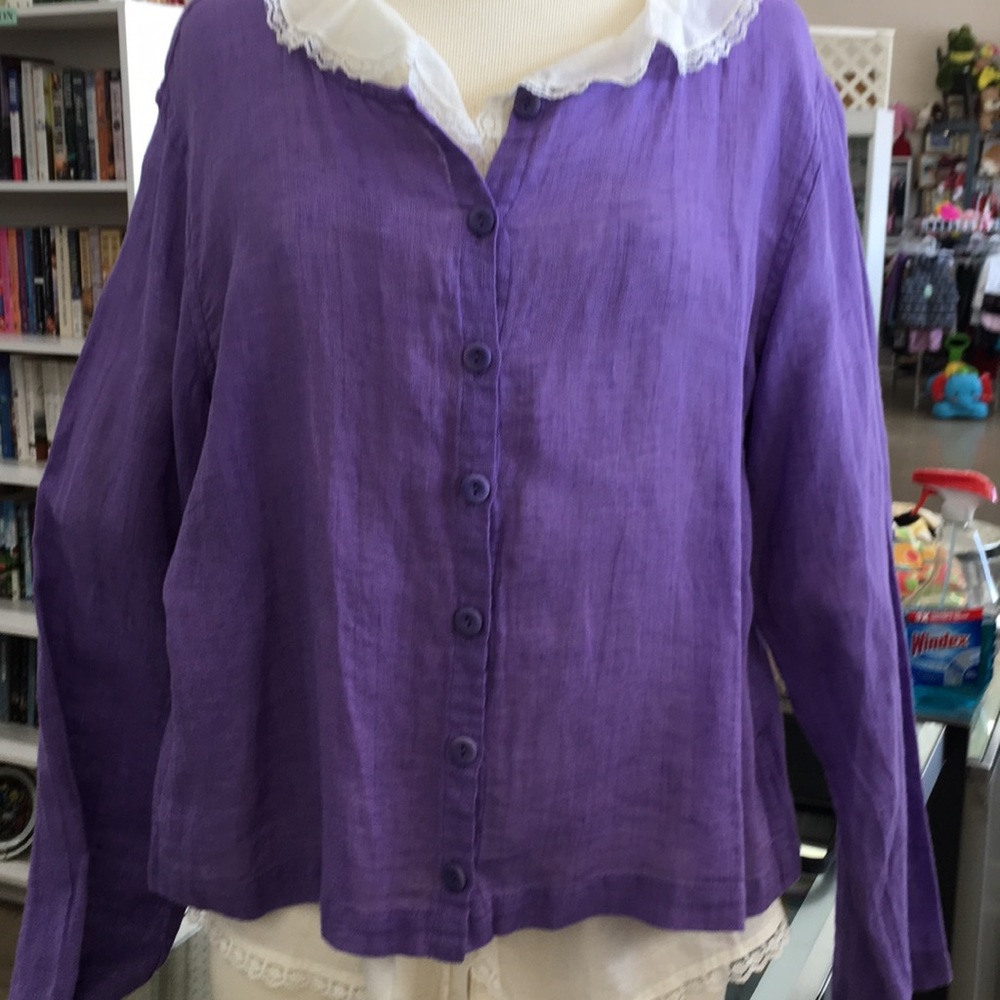 Flax 100 percent linen blouse/jacket